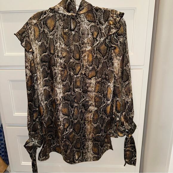 Zara Snake Print Blouse XS - Picture 4 of 9